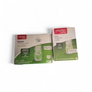 3PK Bottle & 100 Playtex Baby Nurser Drop-Ins Liners